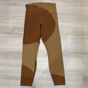 Lululemon Nulu Colorblock High Rise Legging Copper Brown Sable Womens Sz 6